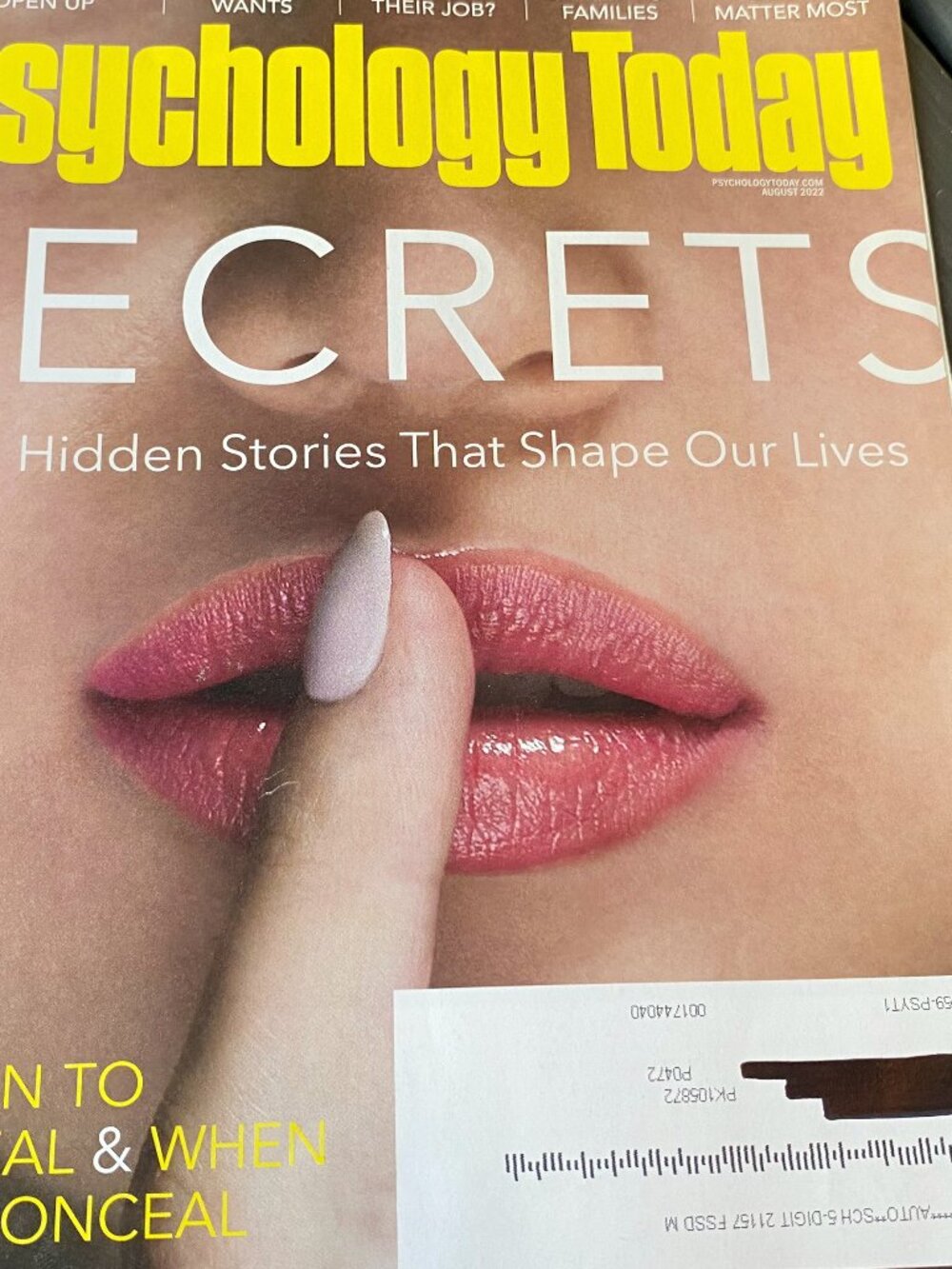 Psychology Today- Secrets- Hidden Stories that Shape our Lives- Aug. 2022